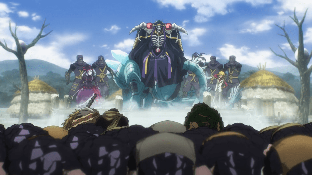 Ainz sitting on Cocytus