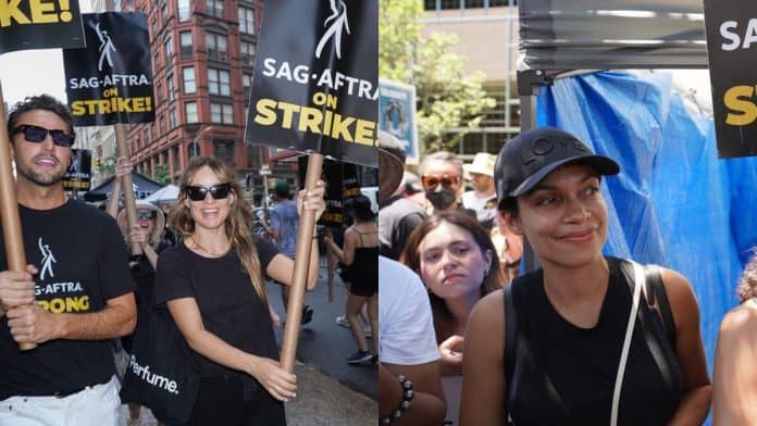 Still of actors who attended the actors' strike