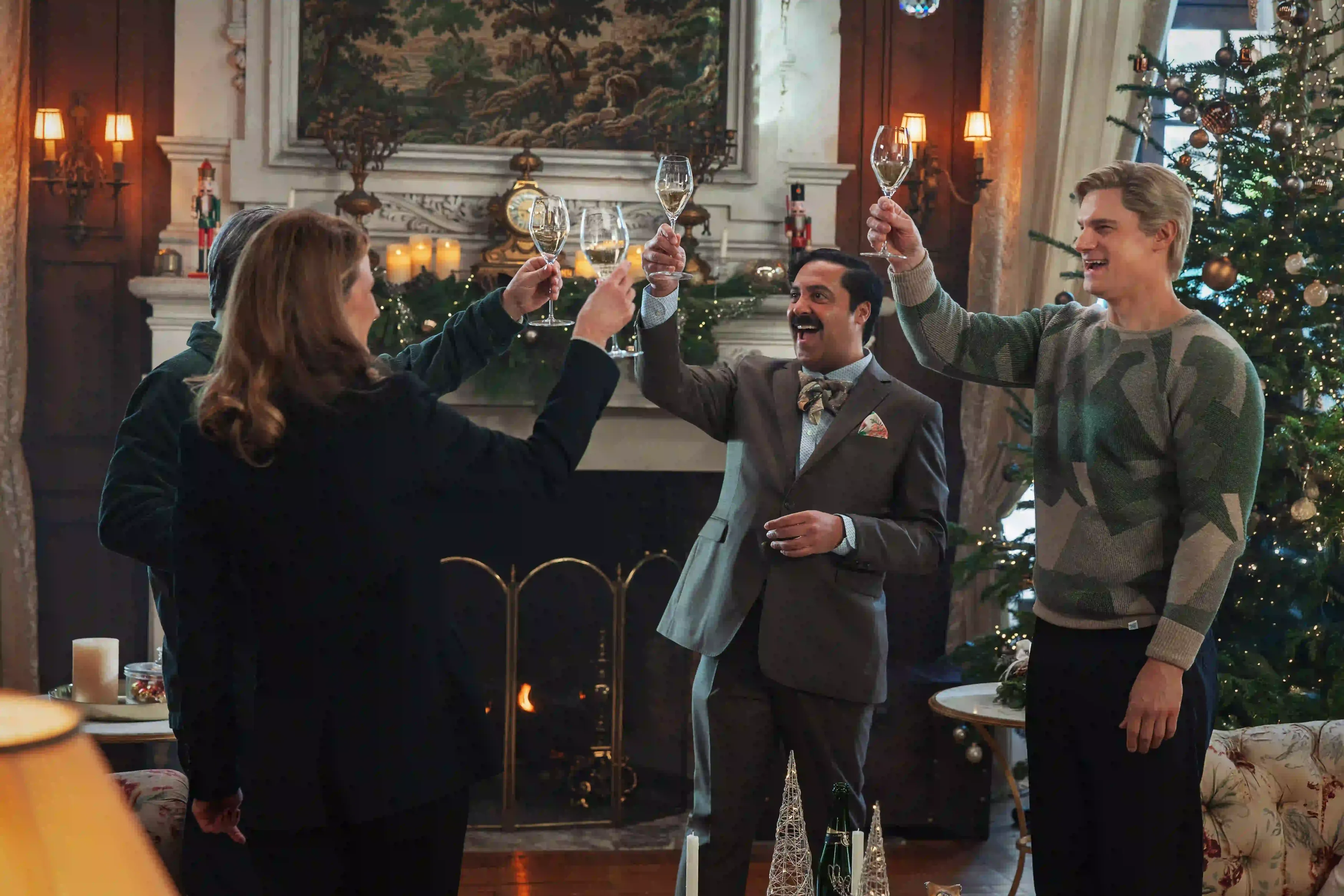 Champagne Problems Review: Forgettable Christmas RomCom Lacks Holiday Cheer 2 Champagne Problems Review: Astrid Whettnall, Sean Amsing, Flula Borg